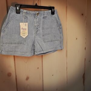 1 NWT Comfort Denim Classic Blue Denim Women's Shorts with Pinstripes Size 4